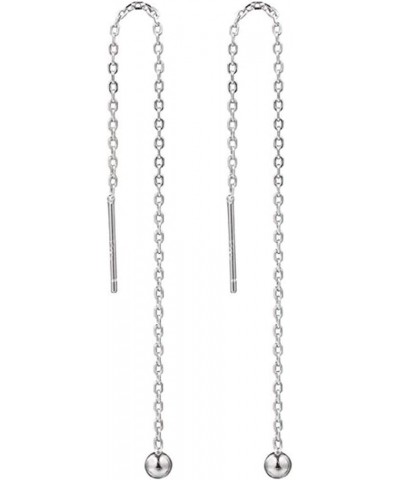 Authentic 925 Sterling Silver Cute Threader Earrings Long Chain Tassel Drop Hypoallergenic Nickel Free Lightweight Dainty Wom...