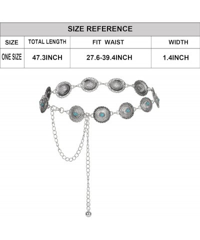 Luvatar Womens Metal Chain Dress Belt Hollow Out Daisy Sweater Belt Decorated Skinny Waist Belt Silver-v51 $7.94 Body Jewelry