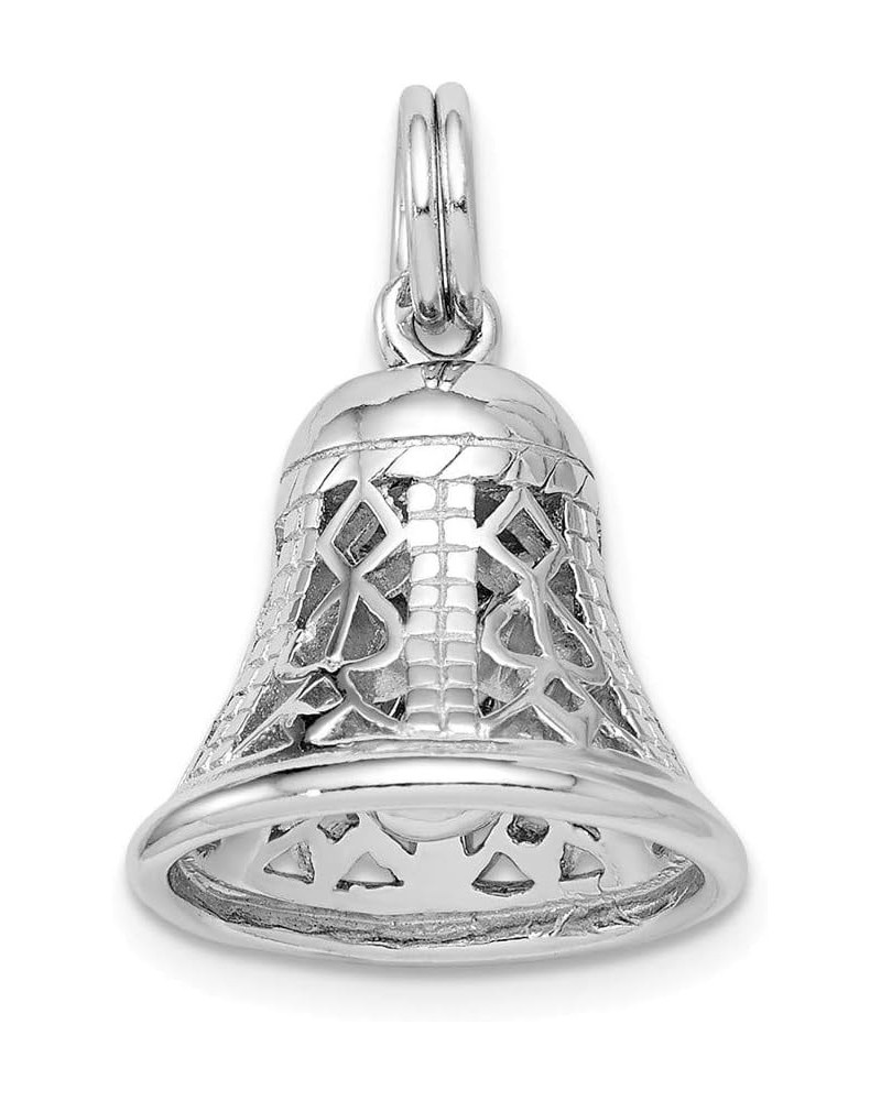 925 Sterling Silver Solid Moveable Polished Movable Bell Charm Pendant Necklace Measures 20x15mm Wide Jewelry Gifts for Women...