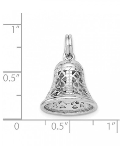 925 Sterling Silver Solid Moveable Polished Movable Bell Charm Pendant Necklace Measures 20x15mm Wide Jewelry Gifts for Women...