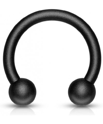 16g 10mm Surgical Steel Matte Black IP Plated Horseshoe Body Piercing Ring, 4mm Balls $8.99 Body Jewelry