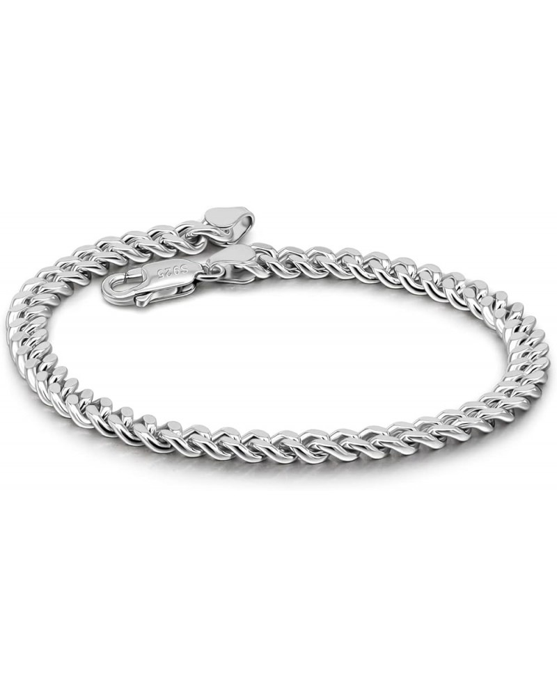 925 Sterling Silver Solid Bracelet Men's Women's 3-4-5MM Cuban Chain Bracelet Unisex Party Jewelry Original Silver Bracelet 6...