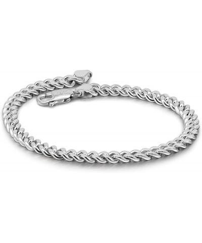 925 Sterling Silver Solid Bracelet Men's Women's 3-4-5MM Cuban Chain Bracelet Unisex Party Jewelry Original Silver Bracelet 6...