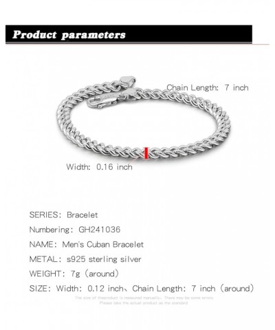 925 Sterling Silver Solid Bracelet Men's Women's 3-4-5MM Cuban Chain Bracelet Unisex Party Jewelry Original Silver Bracelet 6...