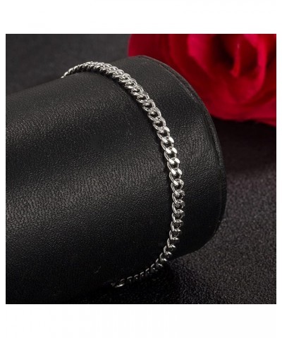 925 Sterling Silver Solid Bracelet Men's Women's 3-4-5MM Cuban Chain Bracelet Unisex Party Jewelry Original Silver Bracelet 6...