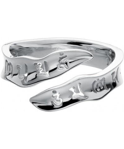 S925 Sterling Silver Open Ring Sanskrit Mantra Om Mani Padme Hum Open Rings Fine Jewelry 6-9 $16.63 Rings