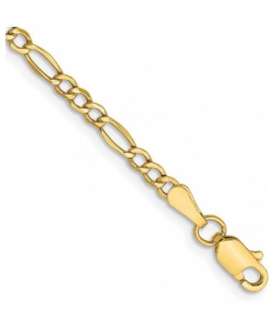 14K Yellow Gold 2.5mm Semi-Solid Figaro with Lobster Lock Anklet Necklace Chain -7.0" 8.0" 9.0" 10.0 9.0 Inches $46.20 Anklets