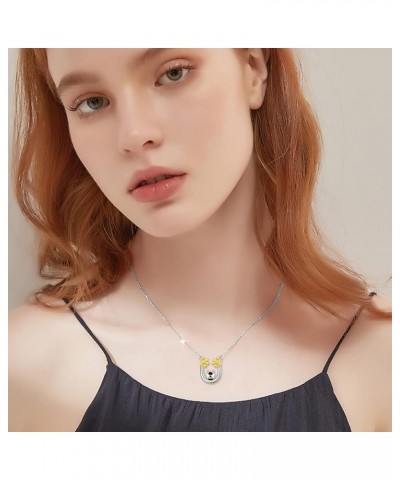 Bee Necklace Sterling Silver Bee Sunflower Pendant Necklace Bee Jewelry Gifts for Women Girls Style-1 $13.99 Necklaces