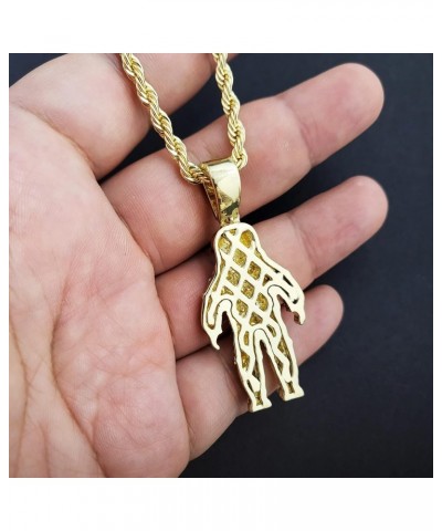 Gold Silver Plated Simulated Diamond Iced Astronaut & Spaceship Rocket Pendant w/ 4mm 24" Rope Chain Necklace Gift Set $10.82...