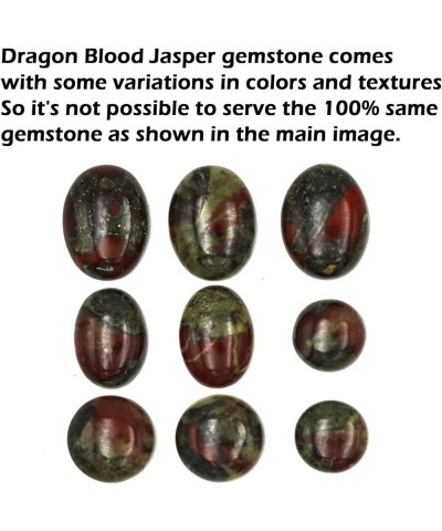 925 Sterling Silver Statement Ring for Women 10x14 Oval Gemstone Handmade Jewelry for Gift (99016_R) Dragon Blood Jasper $14....