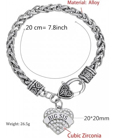 Big Sis Sister Mom Daughter Bracelet Family Alloy Zircon Jewelry Big-Sis $8.84 Bracelets