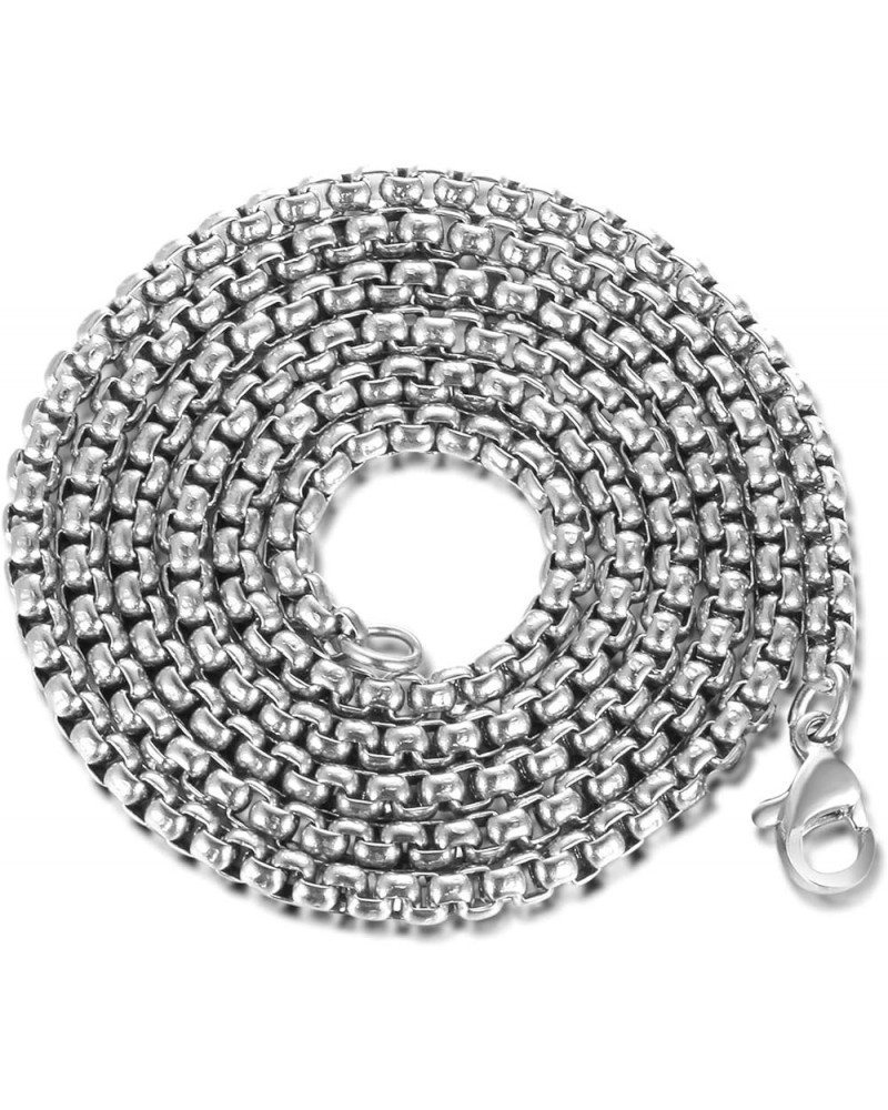 18 24 30 Inch Stainless Steel Box Cable Chain Necklace Silver Black Gold 30 Inch Silver $6.15 Necklaces