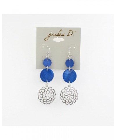 Jules D.Dangle Earrings for Women Shell Beads Drop Earring Filigree Carved Petal Long Teardrop Earrings for Girls Blue $10.43...