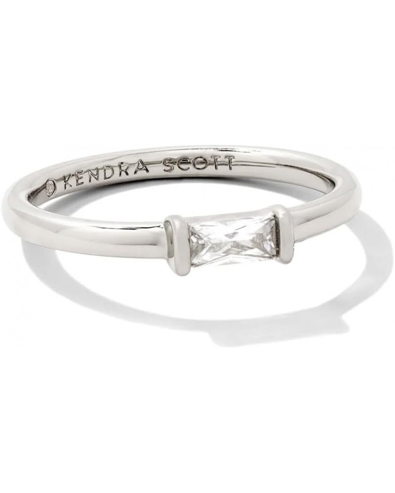 Juliette Band Ring in White Crystal, Fashion Jewelry for Women 8 RHODIUM - WHITE CRYSTAL $22.25 Others