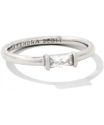 Juliette Band Ring in White Crystal, Fashion Jewelry for Women 8 RHODIUM - WHITE CRYSTAL $22.25 Others