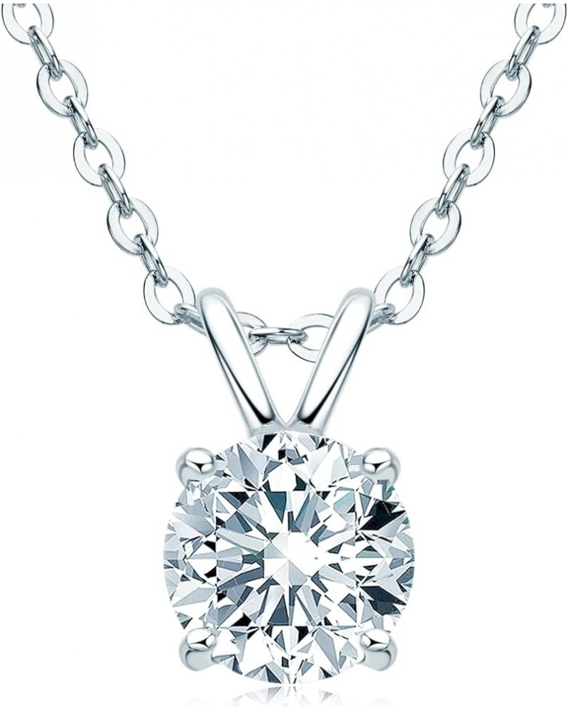 Moissanite Necklace for Women, 1-1.5 CT Solitaire Moissanite Diamond D-E Color, 925 Sterling Silver with 18K Gold Plating, Ch...