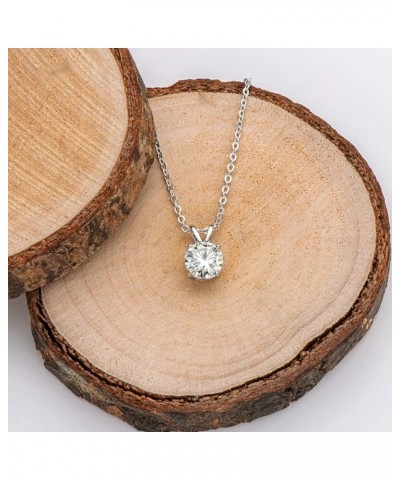 Moissanite Necklace for Women, 1-1.5 CT Solitaire Moissanite Diamond D-E Color, 925 Sterling Silver with 18K Gold Plating, Ch...