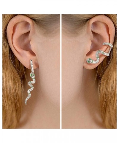 Snake Earrings "Rebirth" S925 Sterling Silver 18k Rose Gold Pink Dangle Earrings with Clear CZ Stones for Women and Girls Gif...