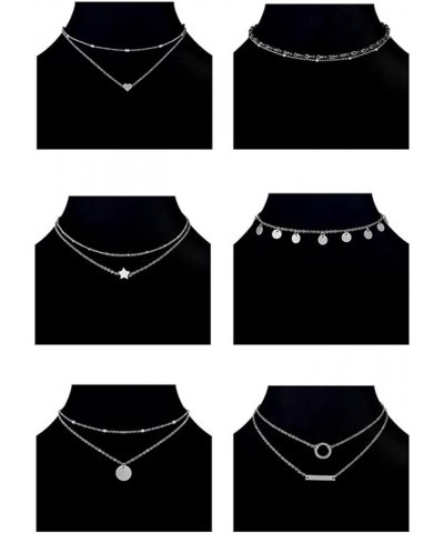 12pcs Chain Gold Bead Necklace Coin Moon Star Pearl Pendant Chain Choker Multilayer Necklace Leather Cord Set for Women Men A...