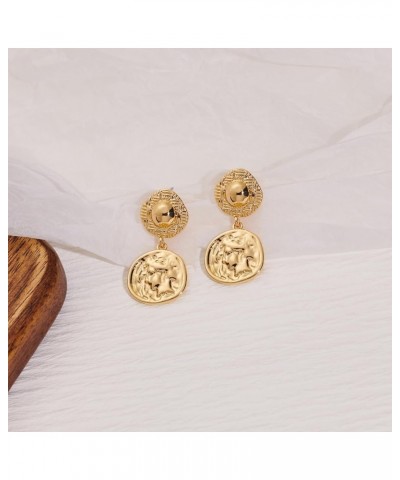 Gold Women Earrings Statement Earrings Hammered Earrings Big Drop Dangle Earrings for Women…… Dangle B $11.99 Earrings