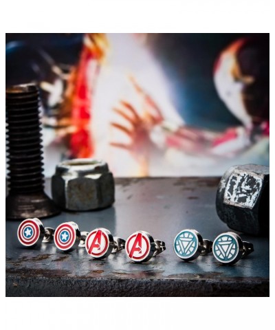 Officially Licensed Stainless Steel Women's Avenger Logo Pack Round Stud Hypoallergenic Earrings, Unisex $10.81 Earrings