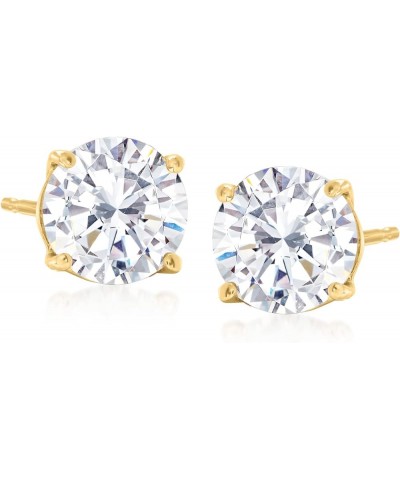 Round CZ Stud Earrings in 14kt Yellow Gold 2.00 ct. t.w. $45.76 Earrings