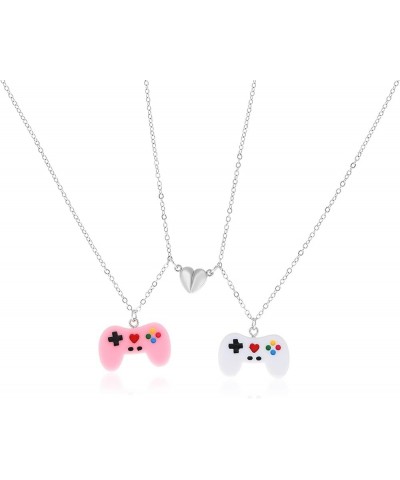 Best Friend Necklace Matching Necklace Bff Necklace for 2 Magnetic Friendship Necklace Game Controller Necklace Heart Pendant...