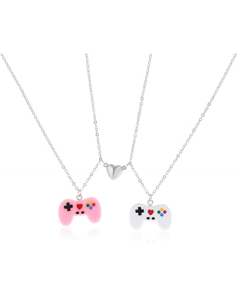 Best Friend Necklace Matching Necklace Bff Necklace for 2 Magnetic Friendship Necklace Game Controller Necklace Heart Pendant...