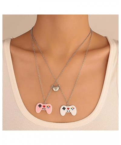 Best Friend Necklace Matching Necklace Bff Necklace for 2 Magnetic Friendship Necklace Game Controller Necklace Heart Pendant...