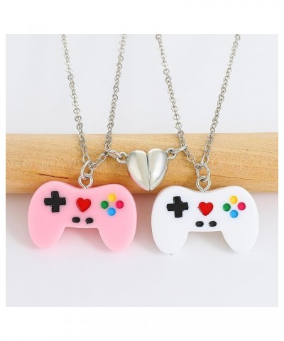 Best Friend Necklace Matching Necklace Bff Necklace for 2 Magnetic Friendship Necklace Game Controller Necklace Heart Pendant...