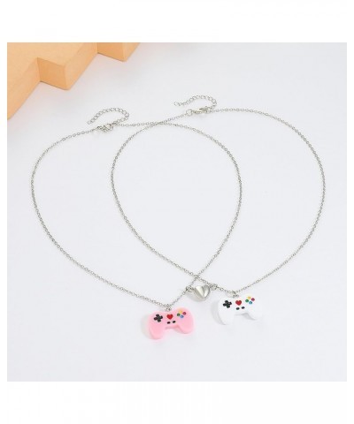 Best Friend Necklace Matching Necklace Bff Necklace for 2 Magnetic Friendship Necklace Game Controller Necklace Heart Pendant...