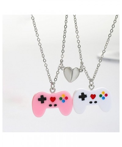 Best Friend Necklace Matching Necklace Bff Necklace for 2 Magnetic Friendship Necklace Game Controller Necklace Heart Pendant...