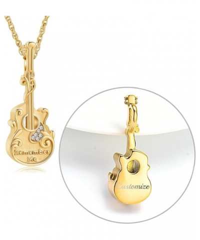 Guitar Urn Necklace for Ashes Music Guitar Memorial Keepsake Pendants Necklace Guitarist Music Lover Cremation Jewelry for As...