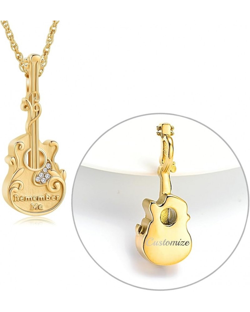 Guitar Urn Necklace for Ashes Music Guitar Memorial Keepsake Pendants Necklace Guitarist Music Lover Cremation Jewelry for As...