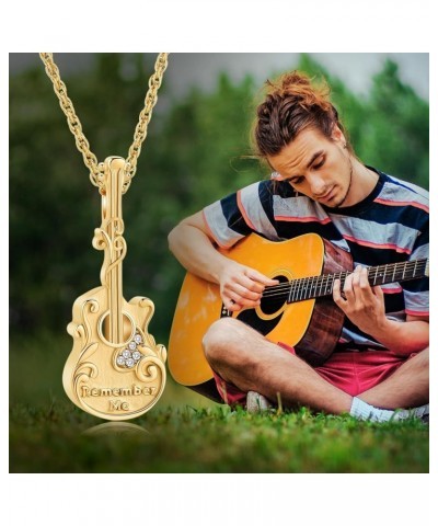 Guitar Urn Necklace for Ashes Music Guitar Memorial Keepsake Pendants Necklace Guitarist Music Lover Cremation Jewelry for As...