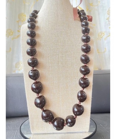 32" Mens and Womens Genuine Brown Chunky Bead Kukui Nut Necklace Lei Tropical Jewelry Necklace From the Philippines $9.87 Nec...