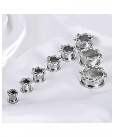 2PCS Stainless Steel Ear Gauges Screw Back Fit Tunnels For Ear Articulated Snake Cool Ear Stretchers Expander Double Flared B...