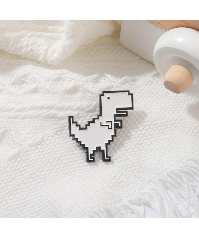 Funny Pixel Dinosaur Enamel Brooch Pin - Cartoon Dinosaur Badge for Women Men Fun Jewelry Dinosaur $5.09 Brooches & Pins