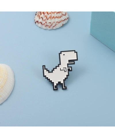 Funny Pixel Dinosaur Enamel Brooch Pin - Cartoon Dinosaur Badge for Women Men Fun Jewelry Dinosaur $5.09 Brooches & Pins