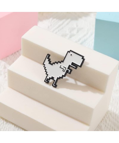 Funny Pixel Dinosaur Enamel Brooch Pin - Cartoon Dinosaur Badge for Women Men Fun Jewelry Dinosaur $5.09 Brooches & Pins