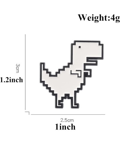 Funny Pixel Dinosaur Enamel Brooch Pin - Cartoon Dinosaur Badge for Women Men Fun Jewelry Dinosaur $5.09 Brooches & Pins