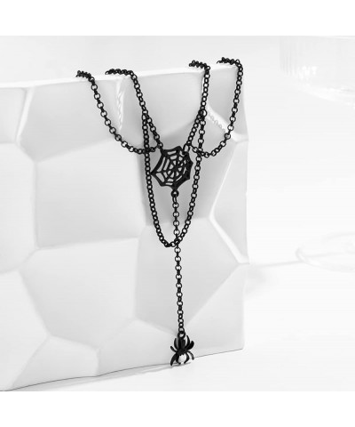 Halloween Spider Necklace for Women Gothic Spider Web Pendant Choker Necklace Halloween Necklace Costume Accessories Black sp...