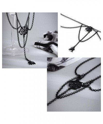 Halloween Spider Necklace for Women Gothic Spider Web Pendant Choker Necklace Halloween Necklace Costume Accessories Black sp...