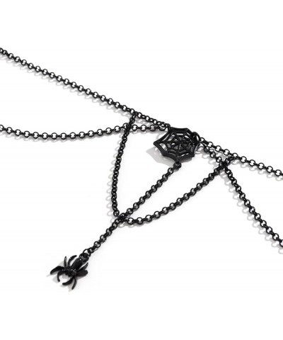 Halloween Spider Necklace for Women Gothic Spider Web Pendant Choker Necklace Halloween Necklace Costume Accessories Black sp...