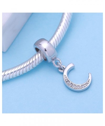 925 Sterling Silver Letter Beads Initial A-z Dangle Alphabet Crystal Charm Fits European Bracelet Gift for Mother C $10.43 Br...