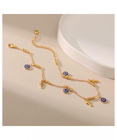 18k Gold Plated Anklet Ankle Bracelets for Women Evil Eye $7.52 Anklets