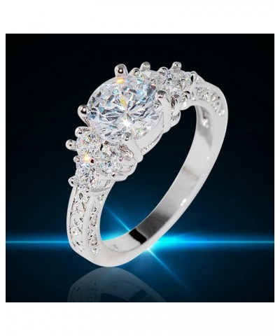 Valentine's Day Rings Gift, 2-in-1 Womens Vintage Silver Engagement Wedding Band Ring Set(6 -A,8) 3-silver 7 $5.97 Rings