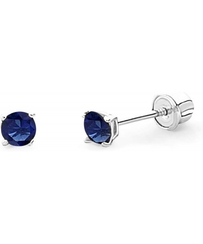 14k White Gold 3mm Round Solitaire Basket Set Stud Earrings with Screw Back - 12 Different Color Available Sep $19.24 Earrings