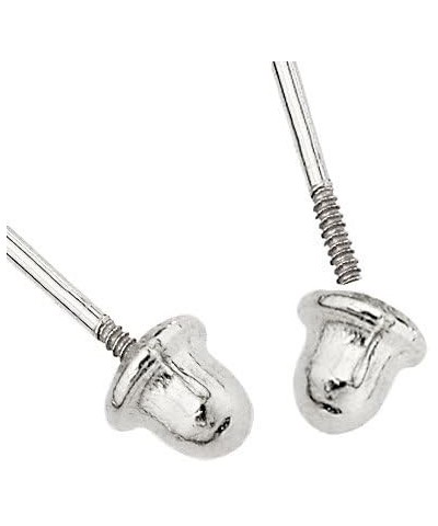 14k White Gold 3mm Round Solitaire Basket Set Stud Earrings with Screw Back - 12 Different Color Available Sep $19.24 Earrings