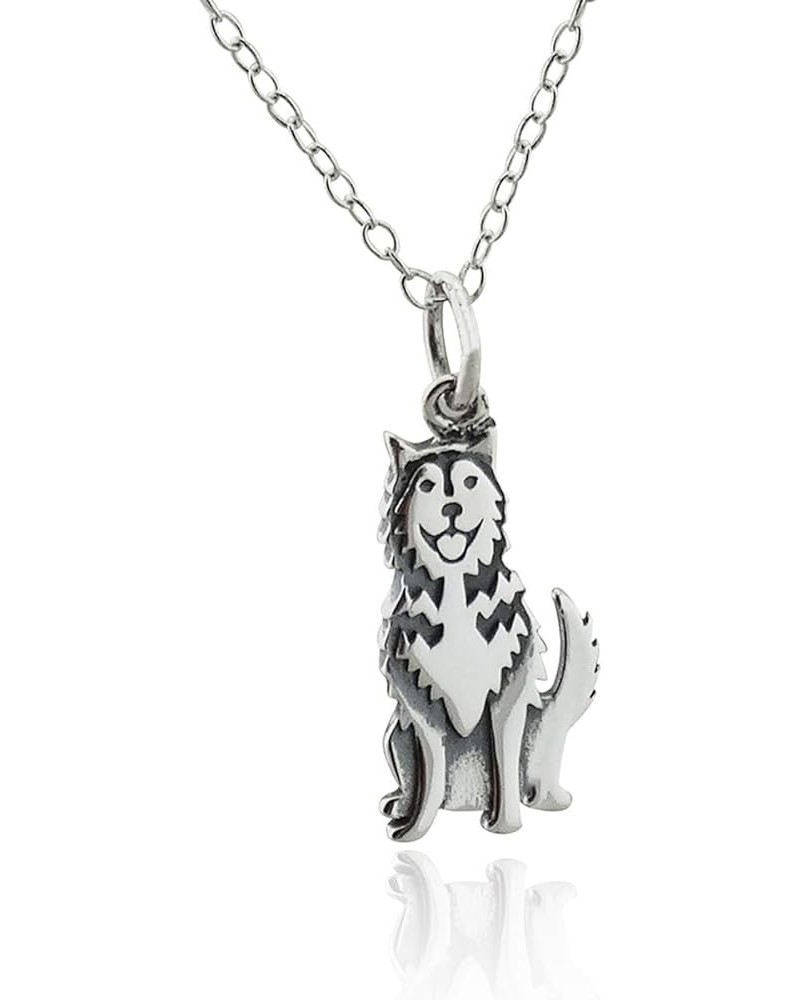 Sterling Silver 3D Dog Breed Necklaces SIBERIAN HUSKY $16.92 Necklaces